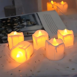 Lot De 5 Bougies Électrique Led Sans Flamme avec piles