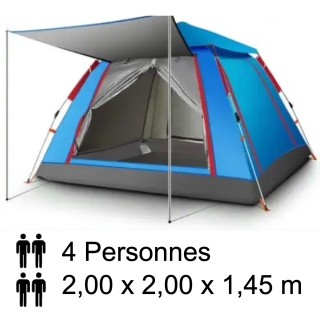Tente Automatique Professionnel 4 Places 2,00 m x 2,00 m x 1,45 m